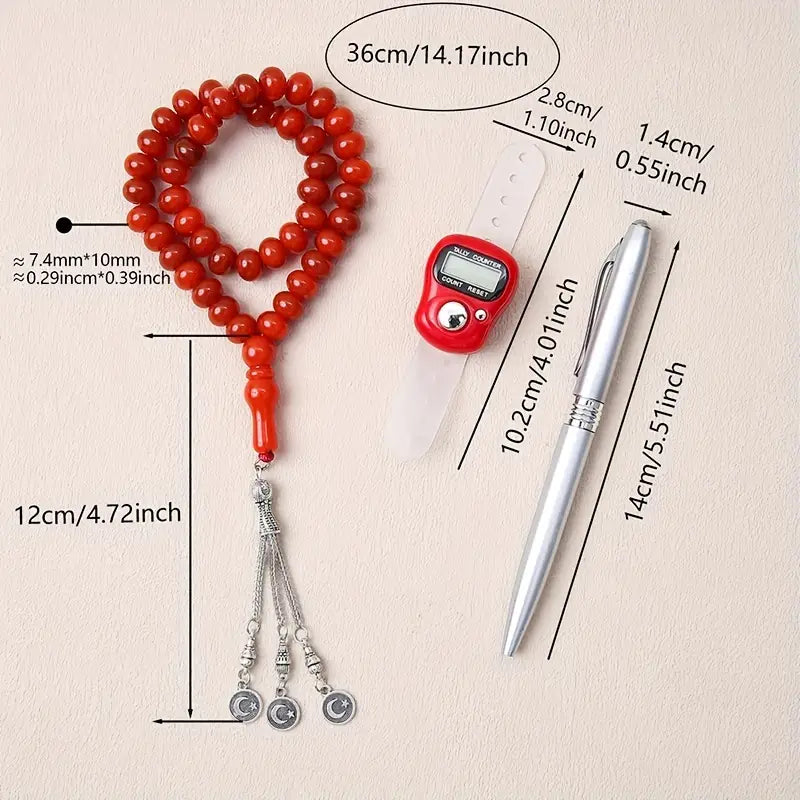 Elegant 3-Piece White Acrylic Prayer Bead Set